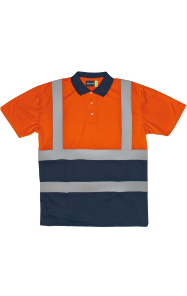 Javlin TWO TONE HI-VIS POLO WITH REFLECTIVE TAPE