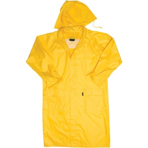 Javlin Yellow Polyester PVC Calf Length Rain Coat