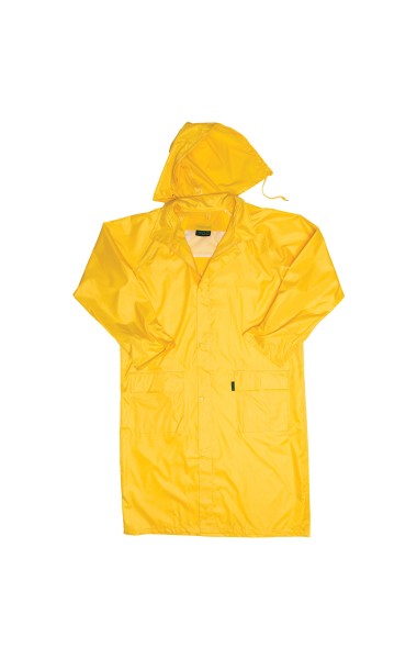 Javlin Yellow Polyester PVC Calf Length Rain Coat