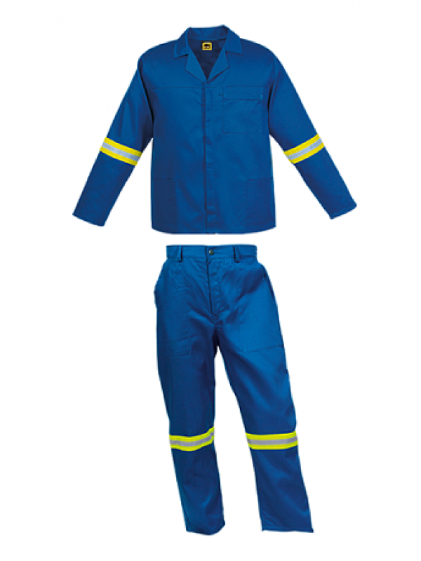 Royal Blue conti suit overalls (80/20 poly cotton) with Reflective Tape ...